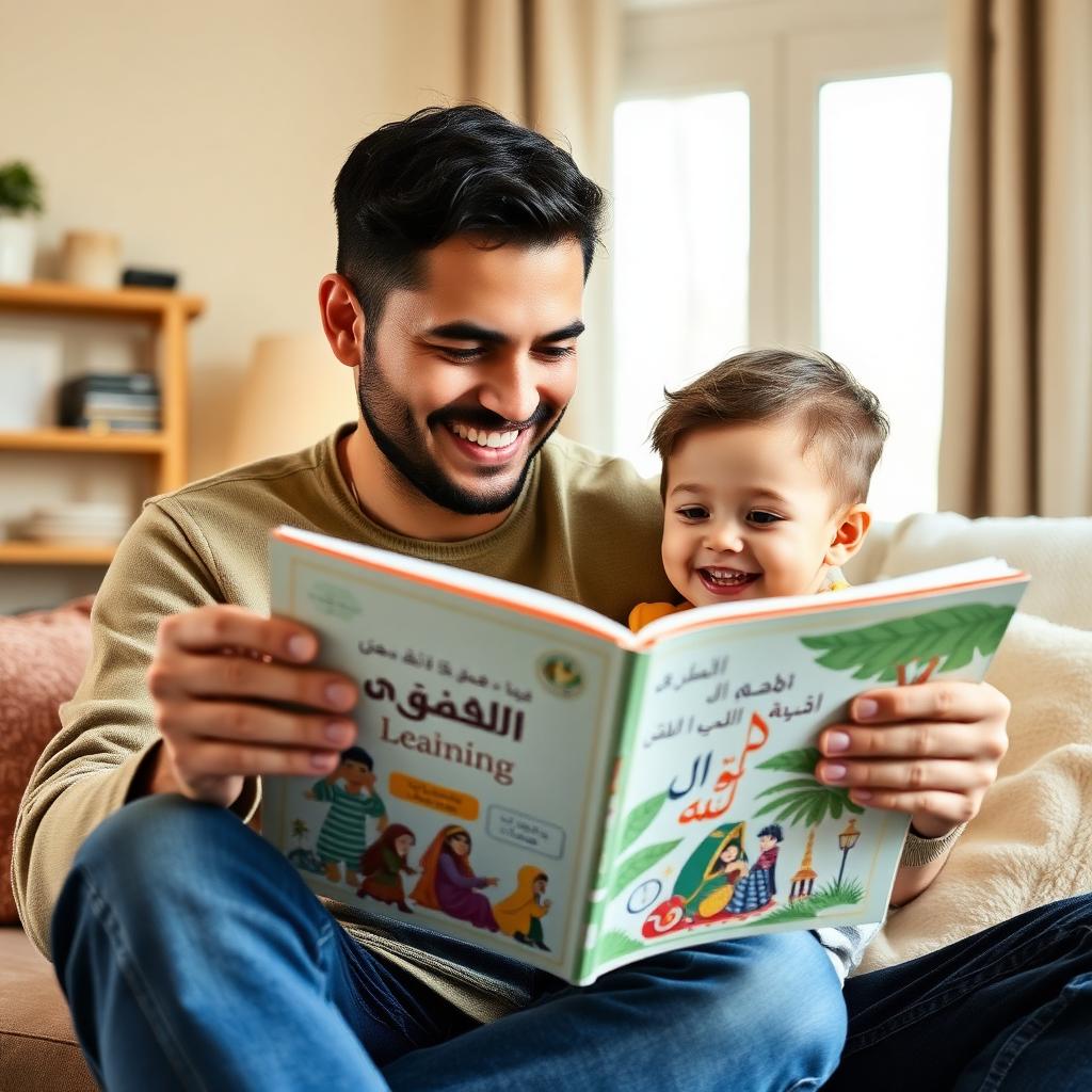 Famille apprenant l'arabe ensemble